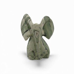 Hand Carve Butter Jade Stone Elephant Sculpture from South Africa 4.7"
